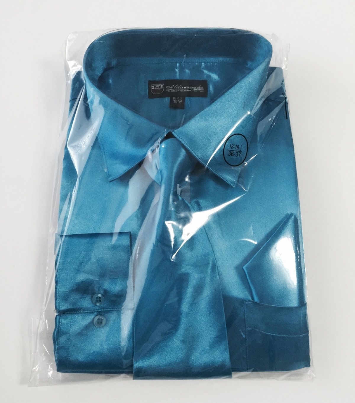 Men's Satin Polyester Formal Dress Shirt Tie Hanky Set #08