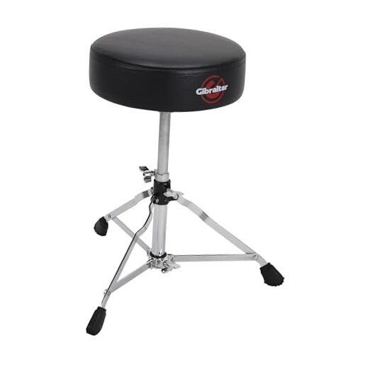 Drum Throne with Adjustable Height, Round Seat, Single-Braced Drum Stool, 4608