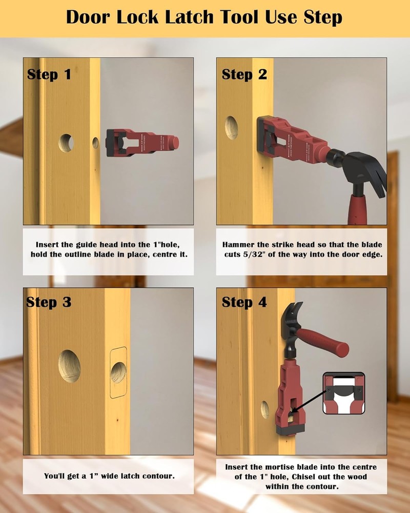 Door Latch Mortise Tool, Installation Kit Help Remove Material to...