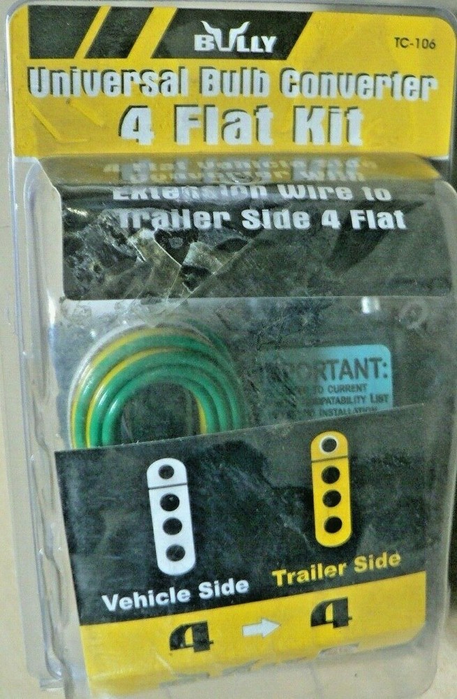 Bully TC 106 Trailer Wiring Universal Bulb Converter 4 Flat Kit