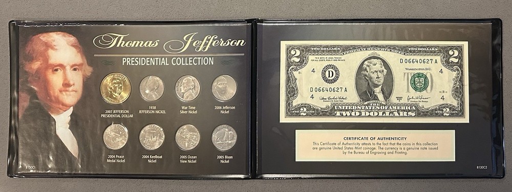 Thomas Jefferson Presidential Collection 9 pc Set with COA