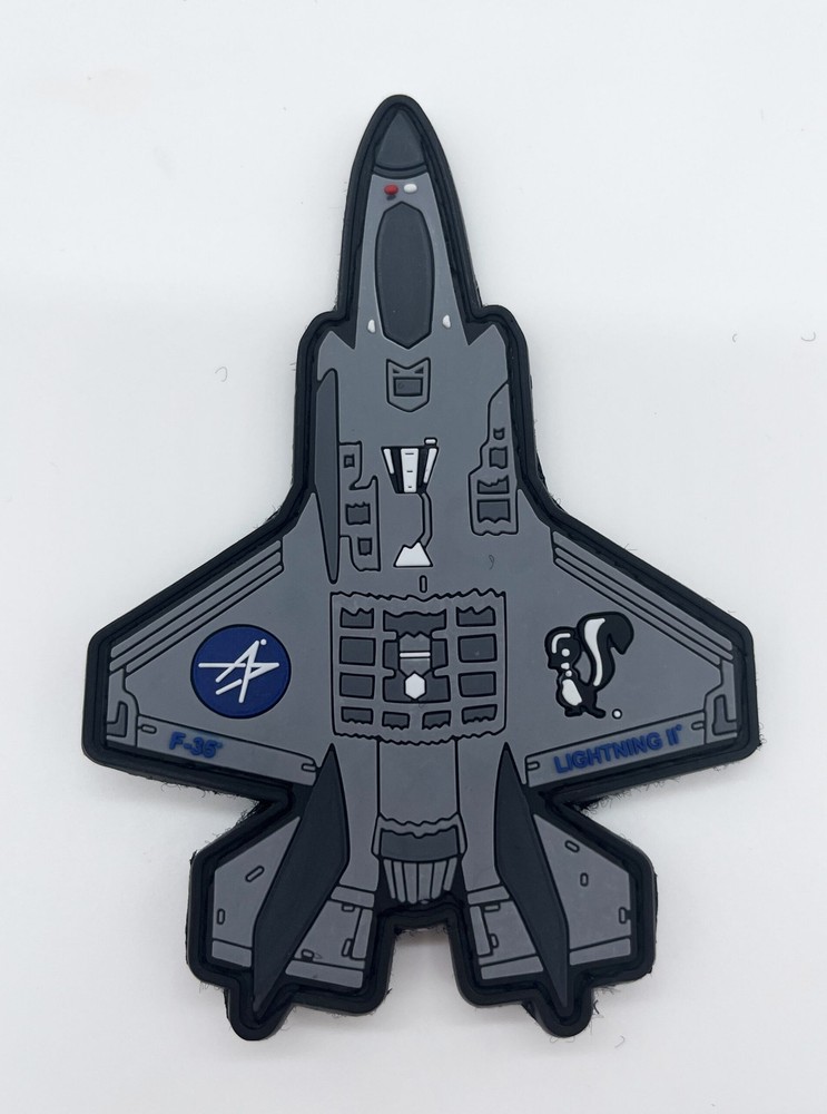Lockheed Martin® F-35A Lightning II® Silhouette PVC Patch, 5 in, Hook and Loop