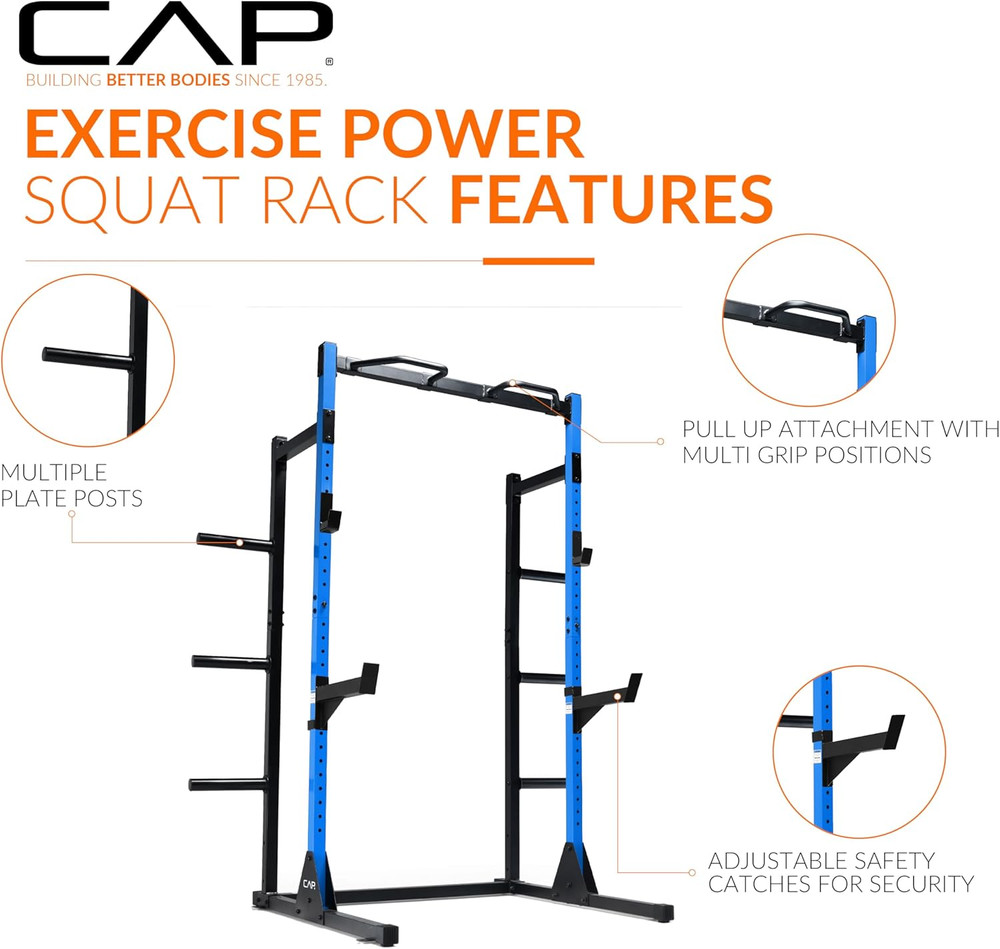Power Rack with Pull up Bar & Attachments - Multiple Colors