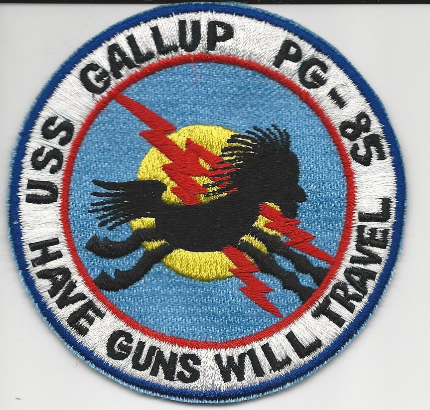 USS Gallup PG-85  (US Navy Ship Patch)(from ship, 1976)
