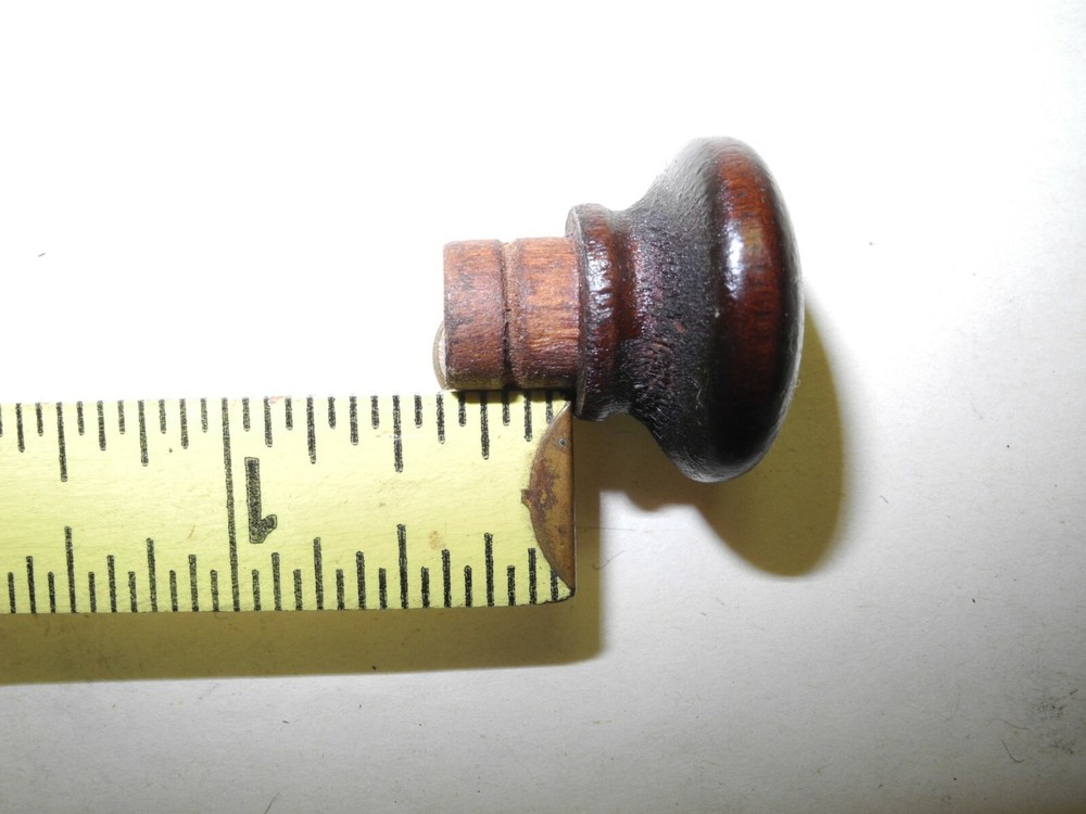 VINTAGE SINGER TREADLE SEWING MACHINE 2 PIECE SET WALNUT DRAWER KNOBS, 1" NICE