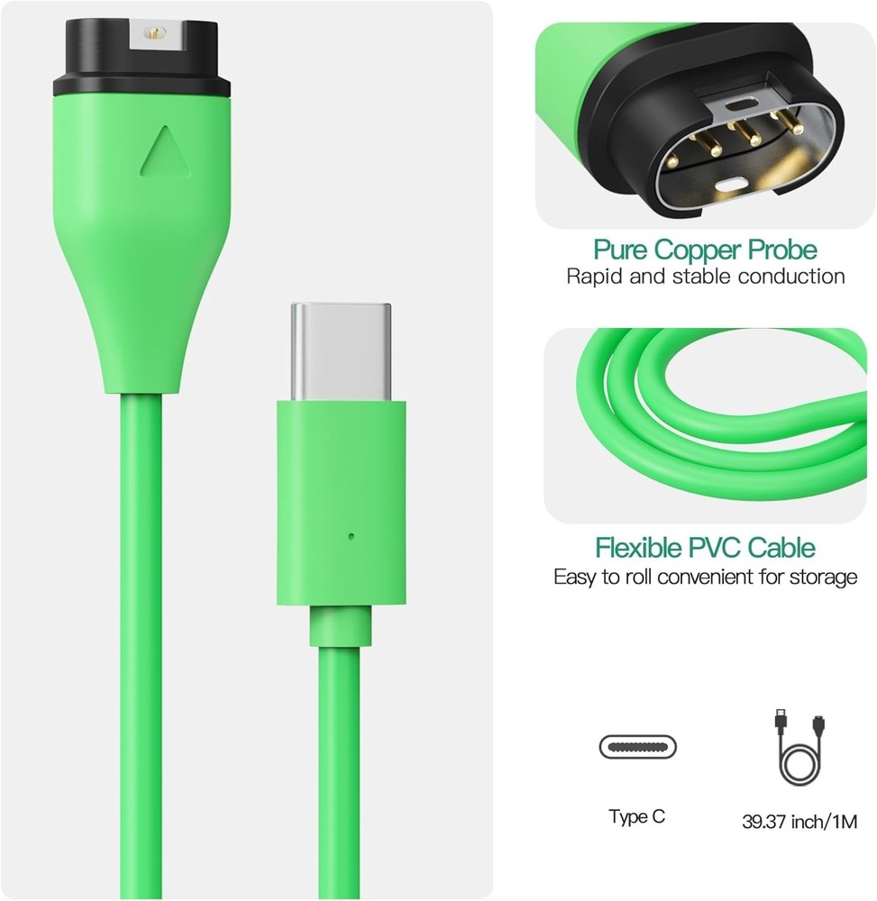 Advanced USB Type-C Charging Cable for Garmin Watches - Quick & Safe Charging