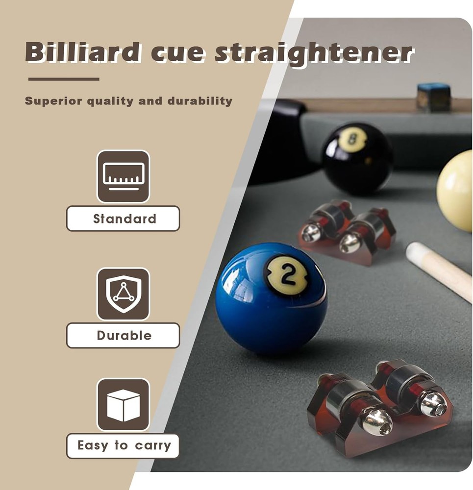 2 Pack Pool Billiard Cue Straightness Checker Acrylic Roller, Pool Billiard Cue