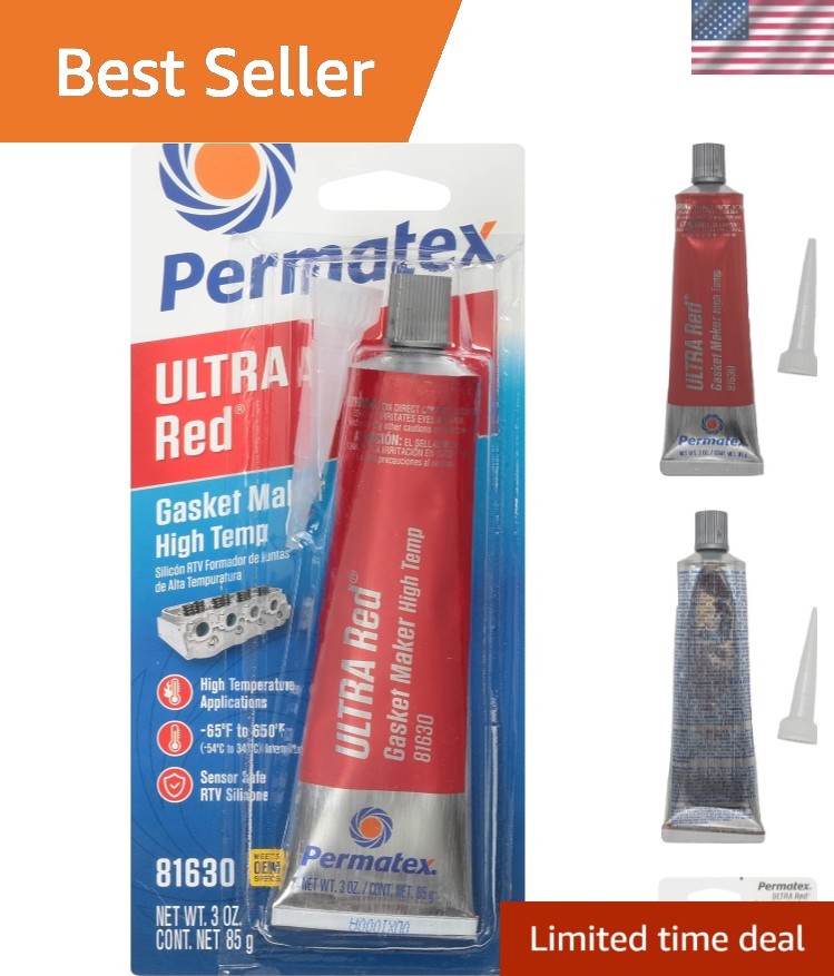 81630 Ultra Red High Temperature Gasket Maker, 3 oz