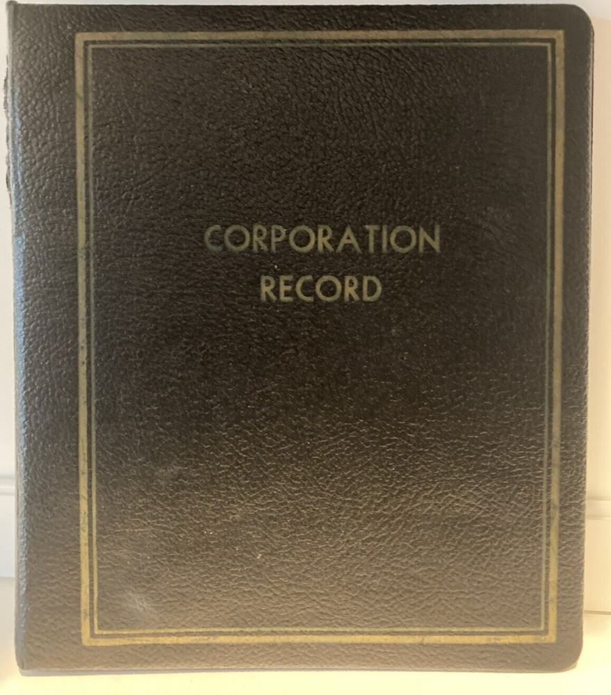 Vtg Corporation Record 3 Ring 1" Binder Certified Corp & Office Co. Cleveland