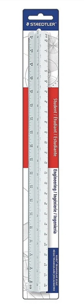 (6 Pack) Staedtler Mars 12" Architect Triangular Scale (987 19-31BK) 274746