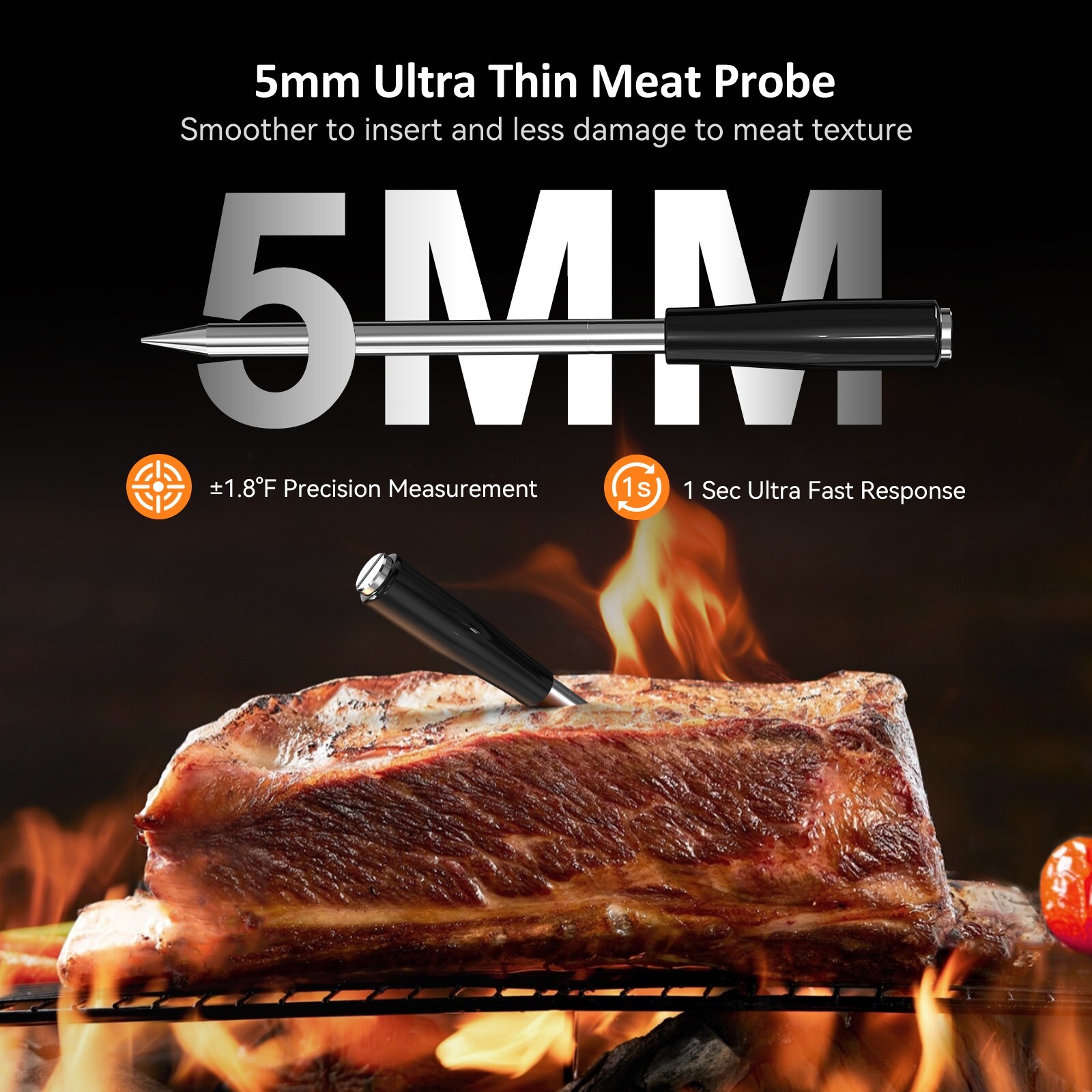 Inkbird Wireless Cooking Meat Thermometer 60min Data Storage 25min Rechargeable