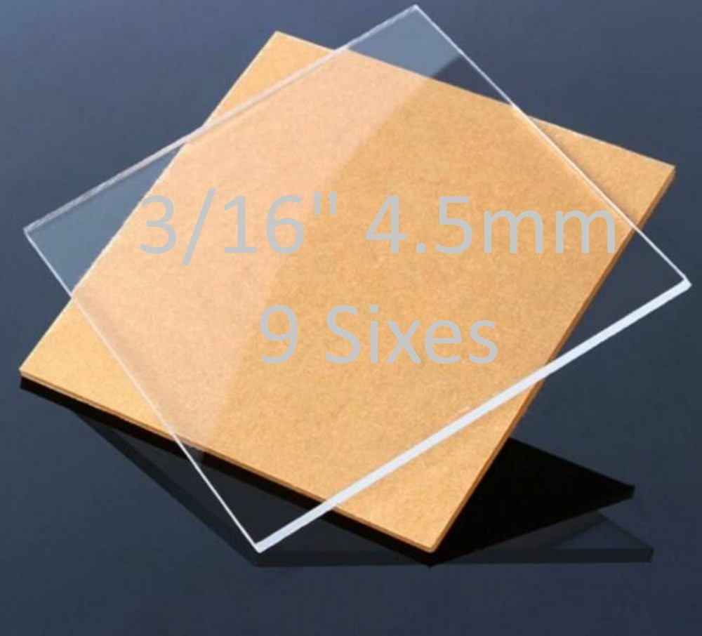 2 Pack Clear Cast Acrylic Plexiglass Sheets 3/16” Thick (4.5mm)
