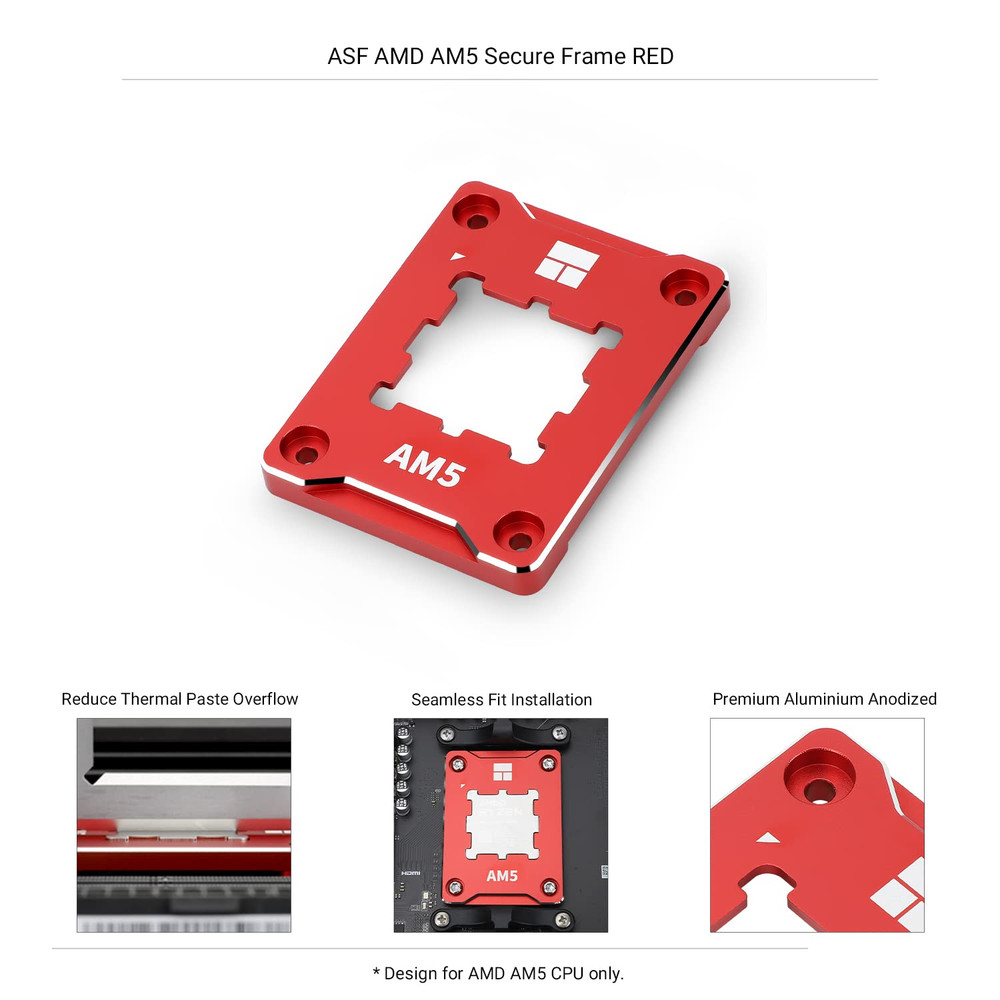 ASF-RED AM5 CPU Holder, Corrective Anti-Bending Fixing Frame, Full-Fit Fixed Non