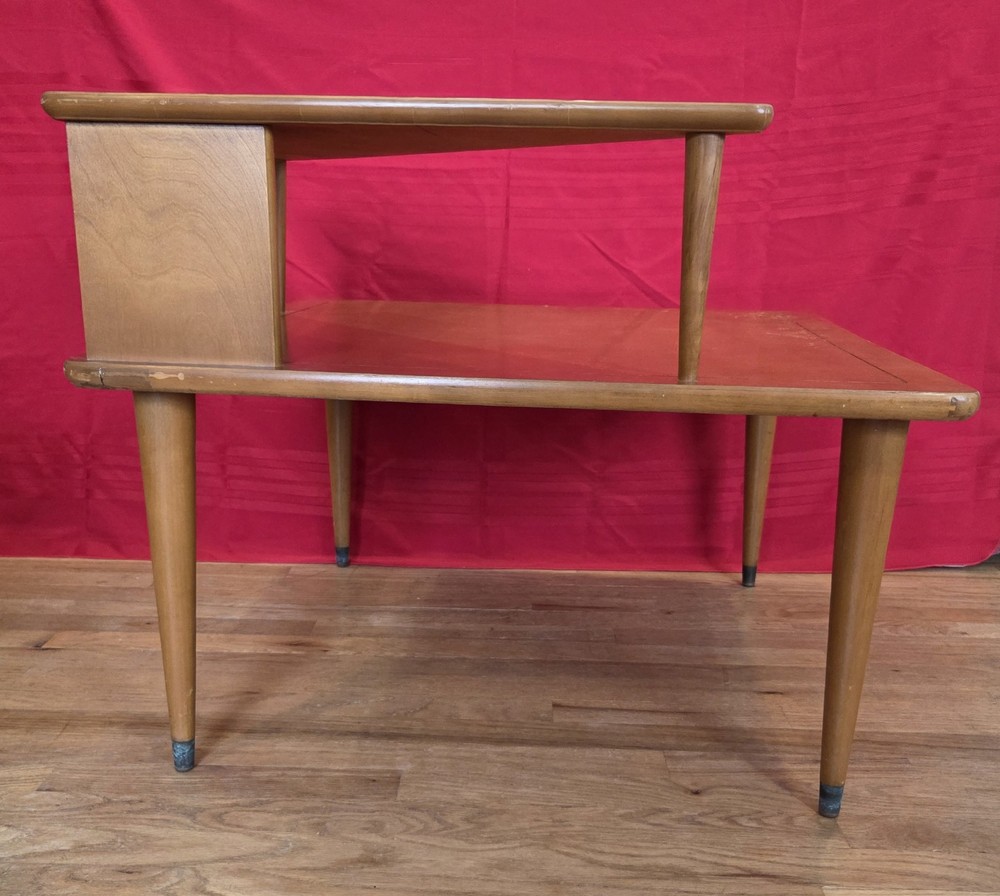Mid century modern two-tier corner table table