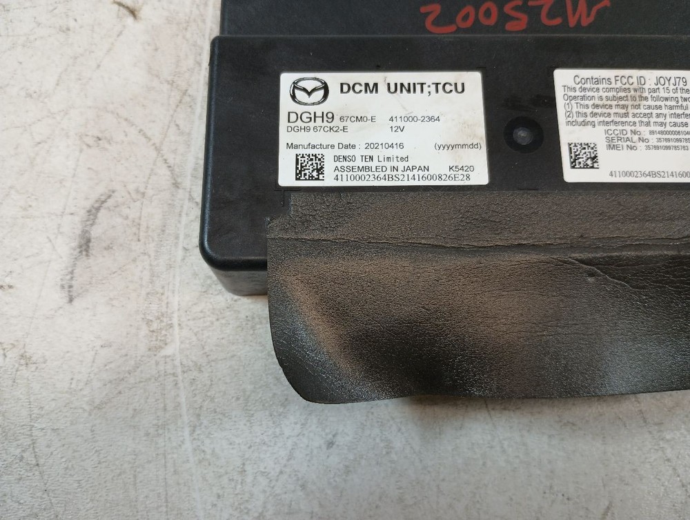 2020 2021 MAZDA CX-30 DATA COMMUNICATION CONTROL MODULE DGH9-67-CM0E