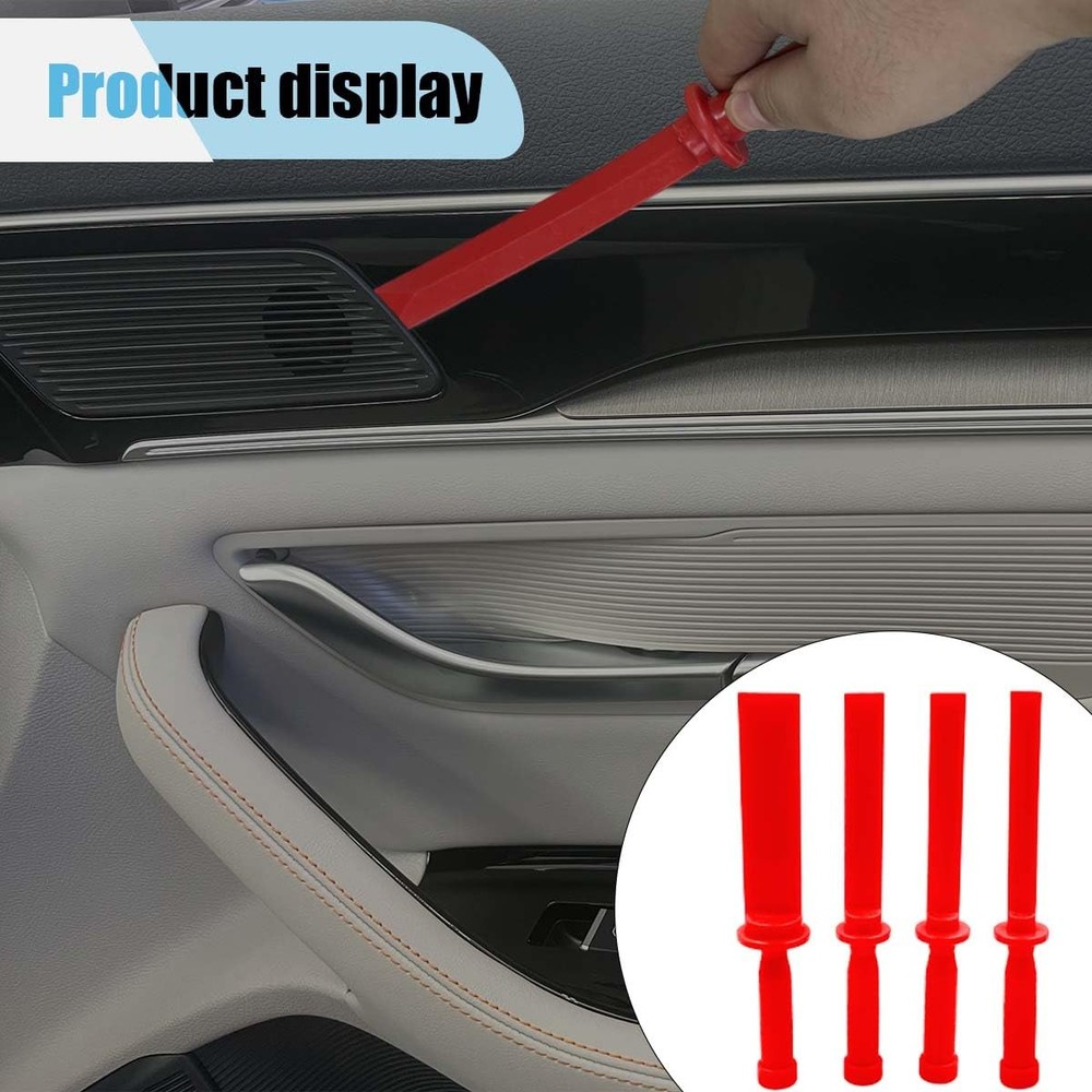 4PCS Plastic Chisel Scraper Set, Non-Marring 1.77 x 9.88 inch, Red