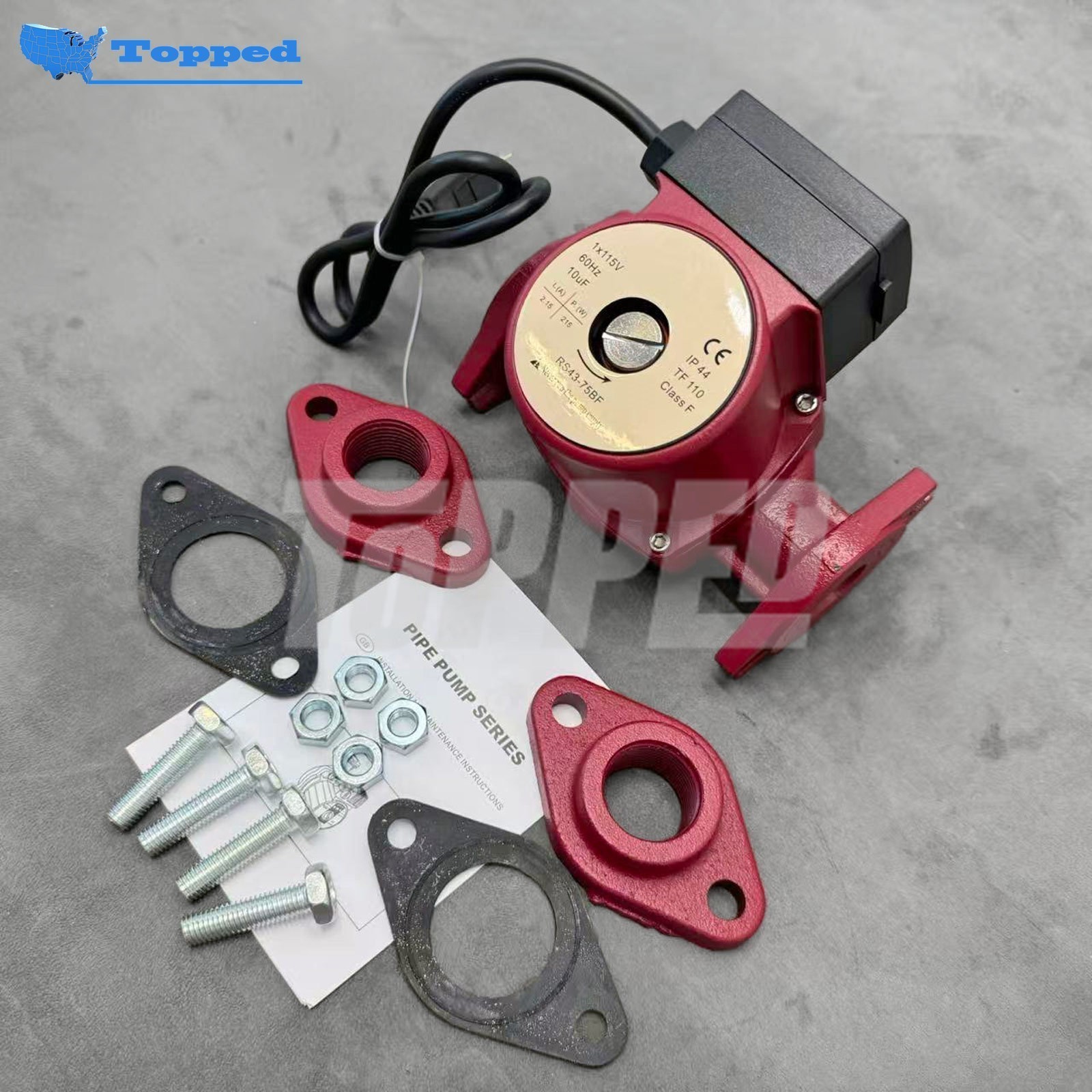 UP43-75BF Bronze Circulator Pump for Grundfos 115V 1-Speed 40.9GPM 1-1/2"Flange