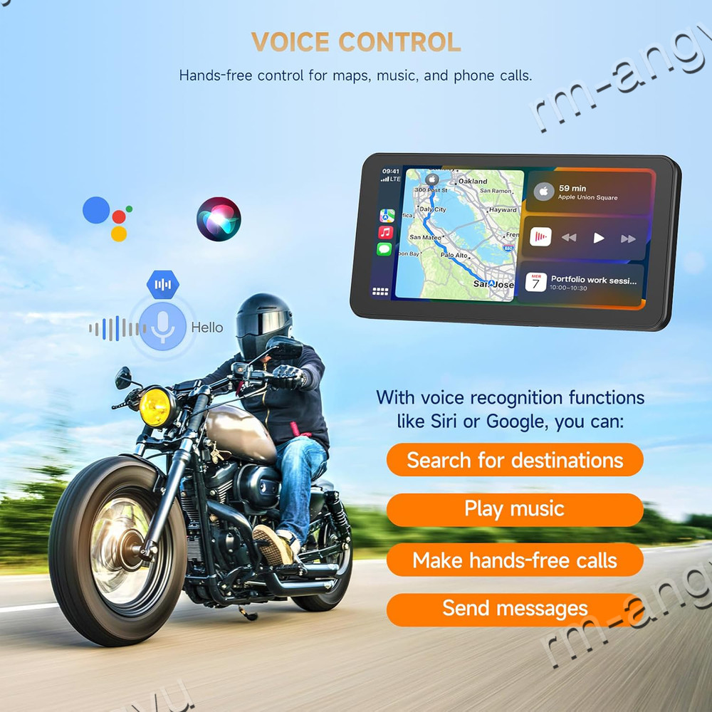 Motorcycle GPS Navigation Wireless Portable Carplay/Android Waterproof
