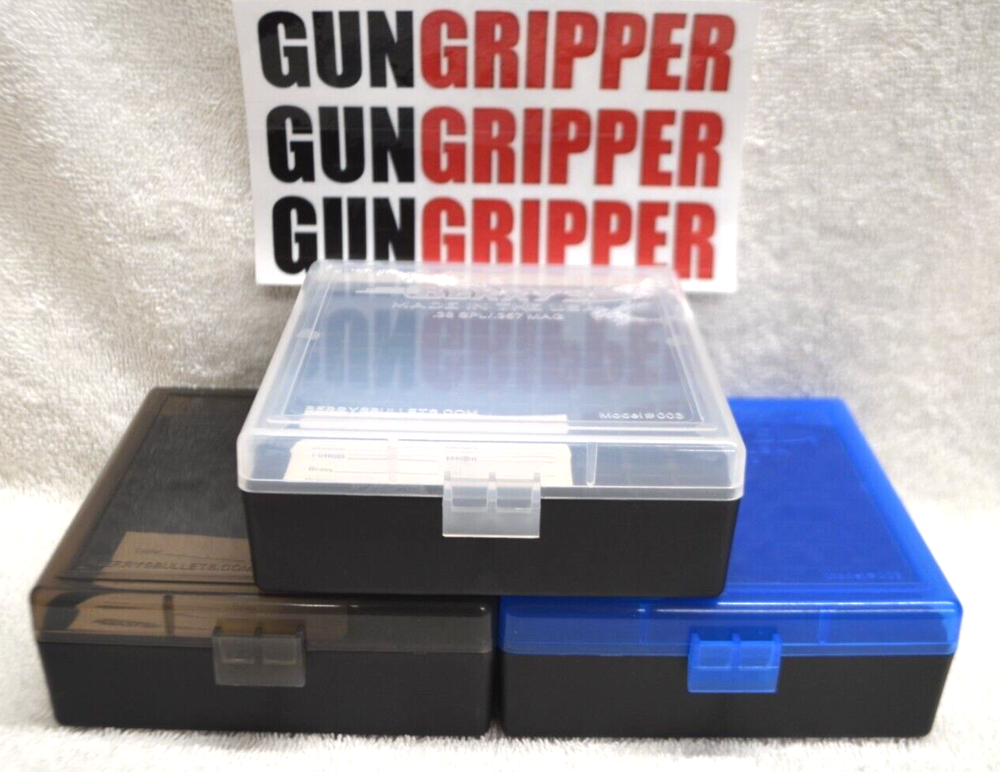 3 x BERRY'S PLASTIC AMMO BOX, 100 Rounds Each Case 357/38 - RANGE COMBO PACK