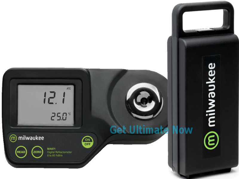 Milwaukee MA871 Digital Brix Refractometer with Hard Carrying Case for Refractom