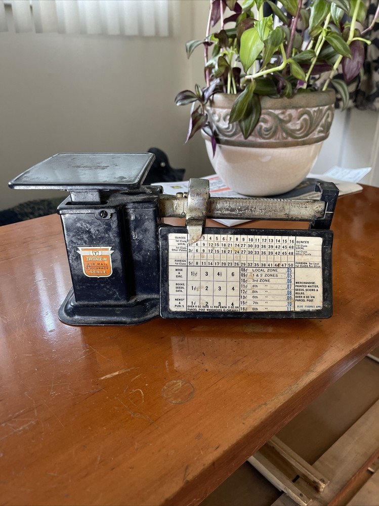 Antique Triner Air Mail Counter Scale Postal U S Post Office, Vintage USPS Nice