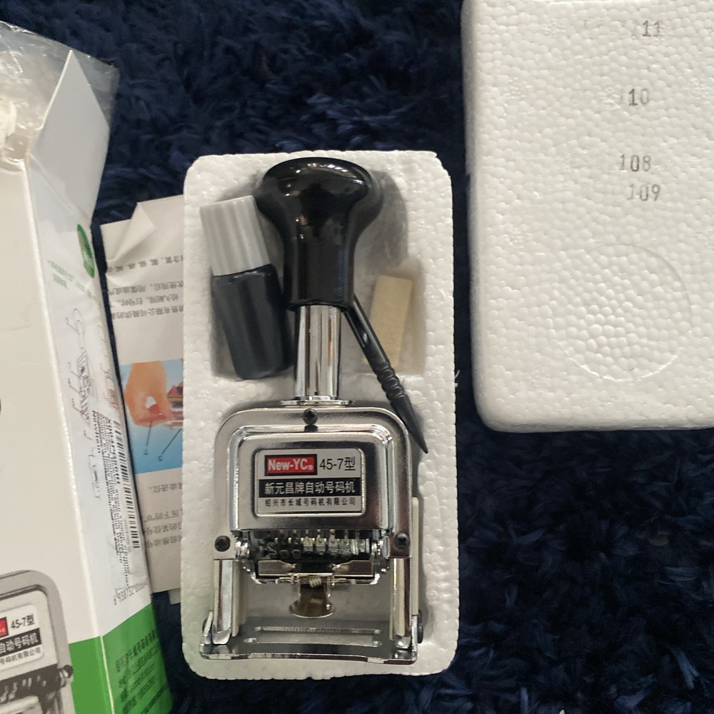 Self Inking Number Stamp Yipgou 7 Digits Automatic Numbering Machine Metal Numbe