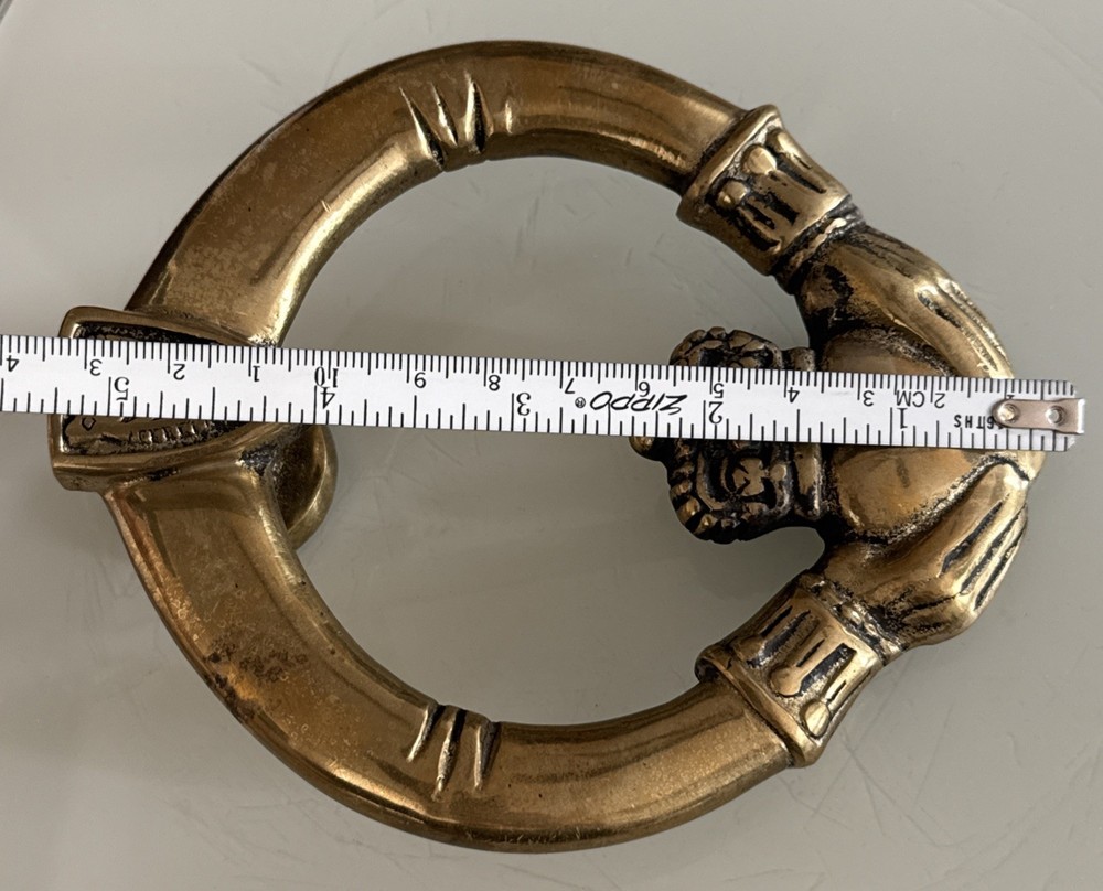 Vintage Claddagh Solid Brass Irish Door Knock