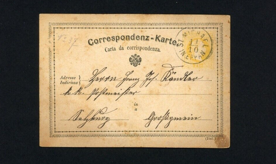 ITALY ST. Michael EPPAN 1875 Postcard Stationery