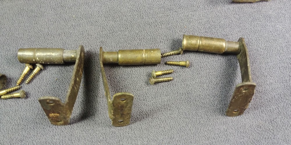 12 Brass Look Inside Curtain Rod Barrel Bracket Spring Surface Mount Hardware