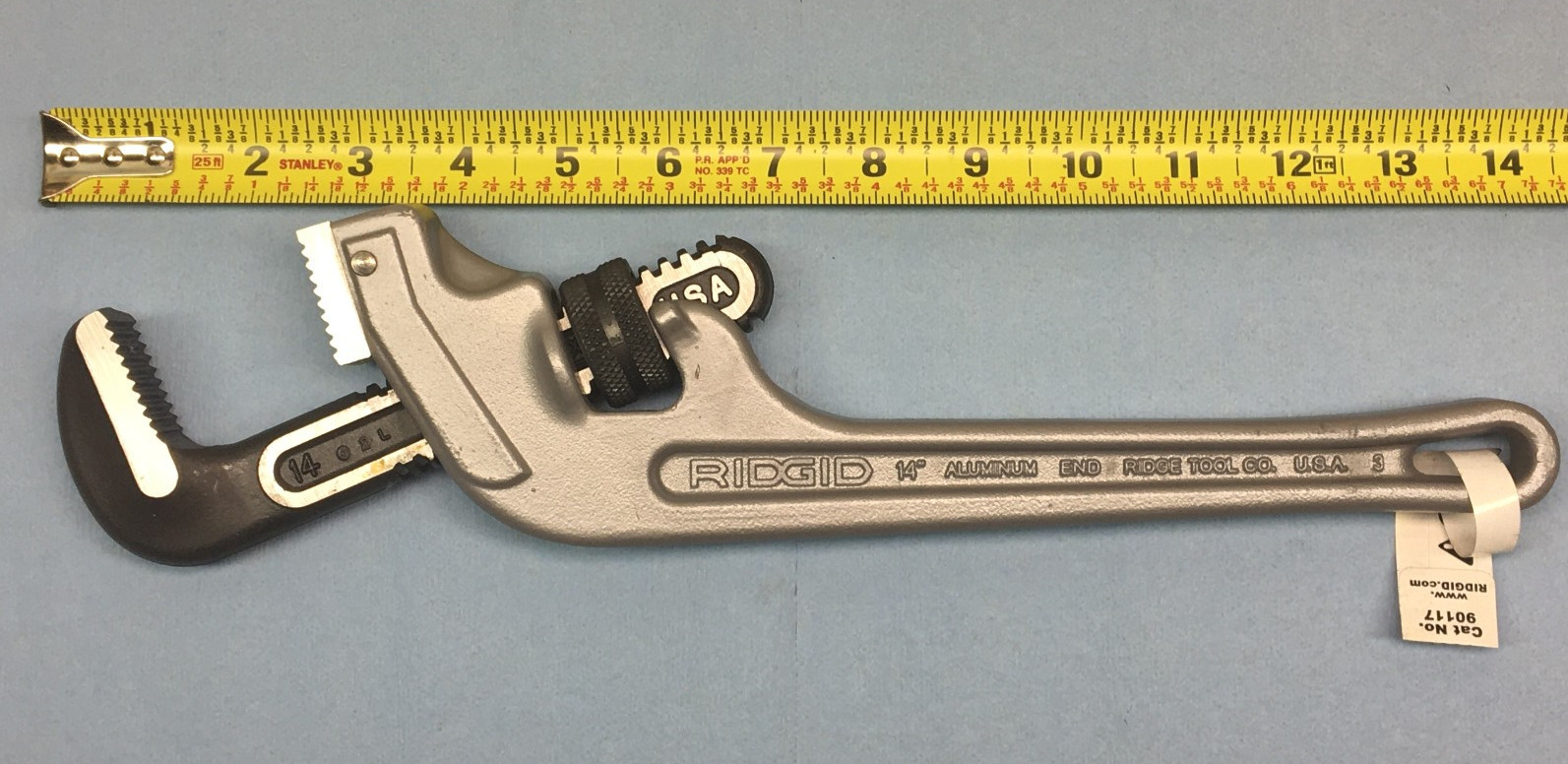 RIDGID 90117 14" ALUMINUM END PIPE WRENCH MADE IN USA