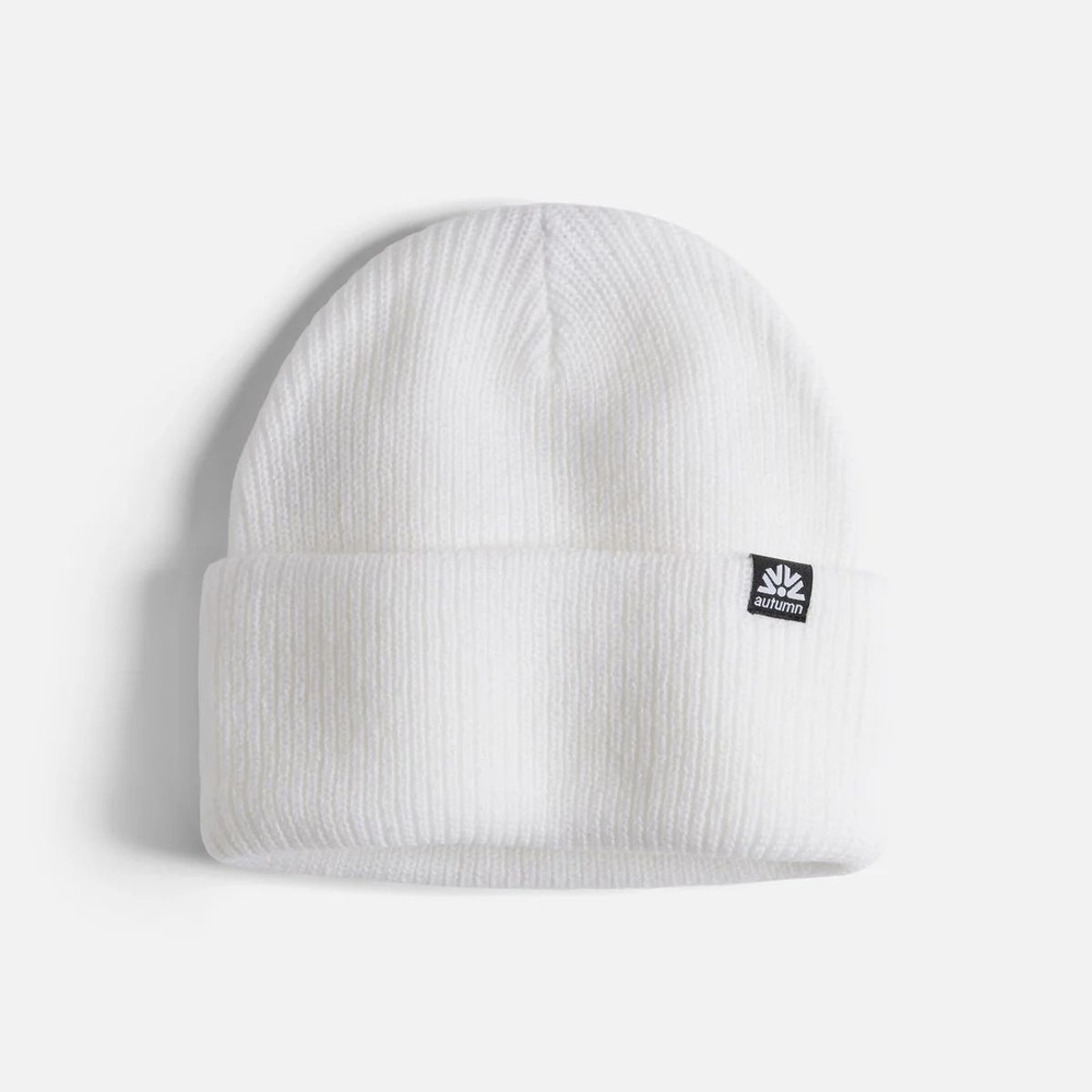 Autumn Simple Solid Beanie Hat, White