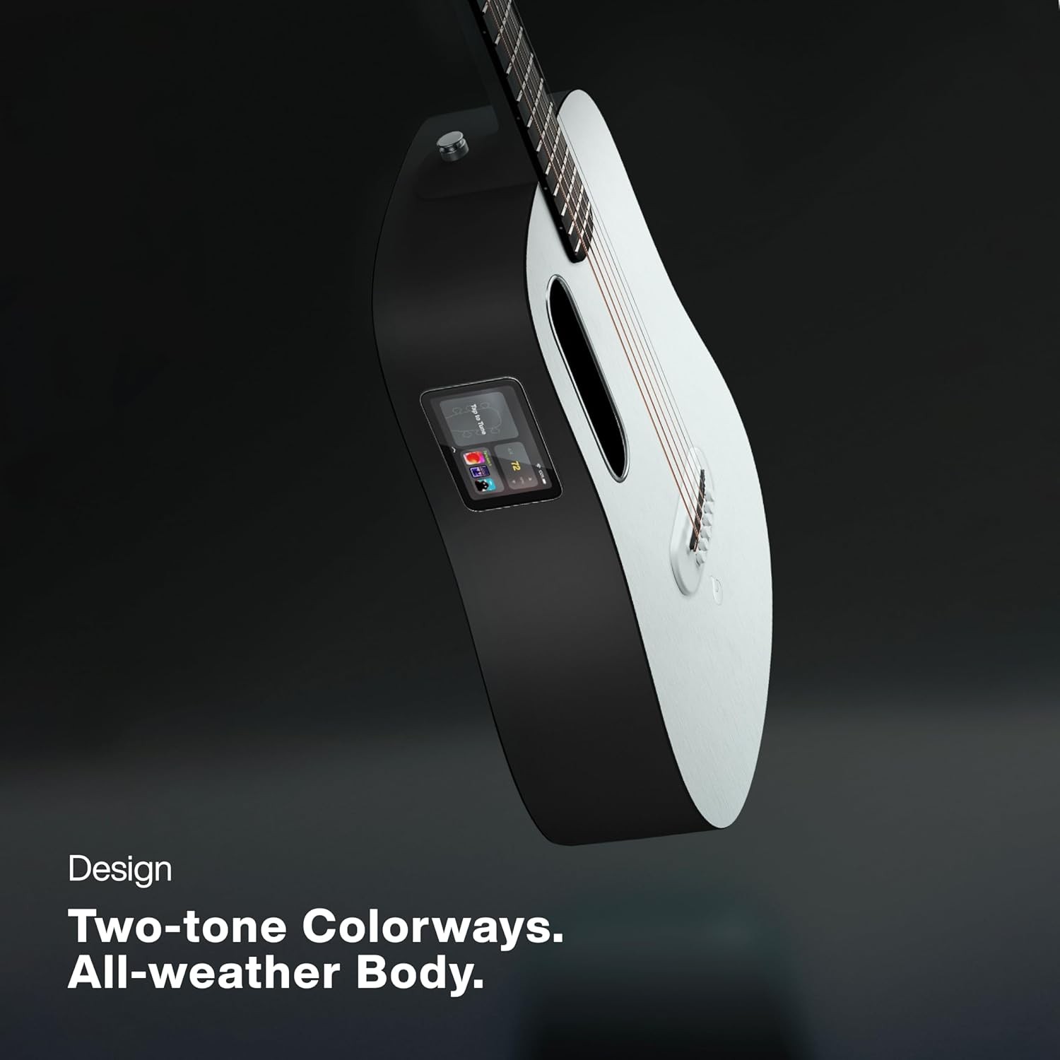 LAVA 36" Acoustic Smart Electric Guitar with 6 Strings, Nightfall & Frost White