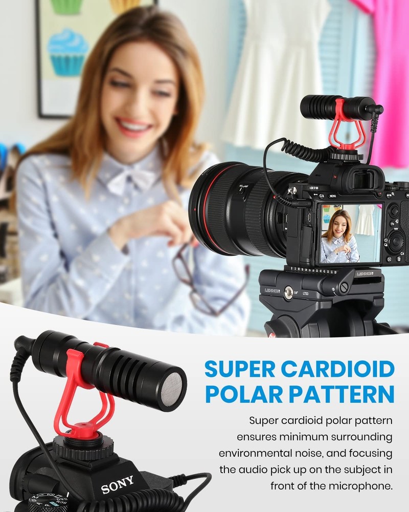 MCM-1 Camera Microphone, Video Mic with Shock Mount and Windshield, Professio...