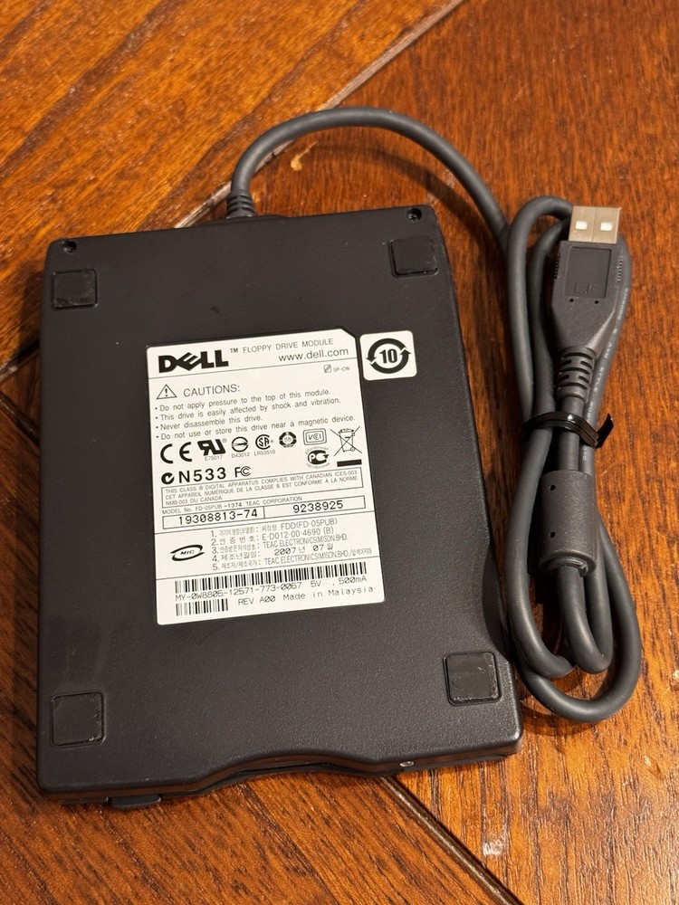 DELL Official External Floppy Drive Module Model No. FD-05PUB