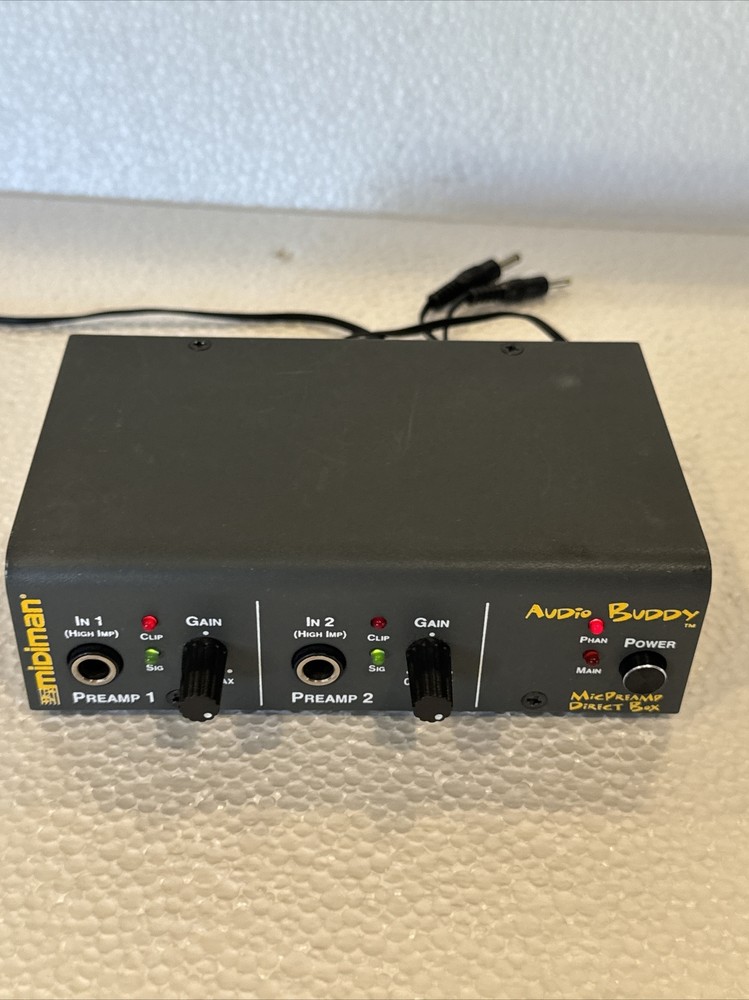 Midiman Audio Buddy 2 Channel Microphone Mic Preamp & Direct Box Phantom Power