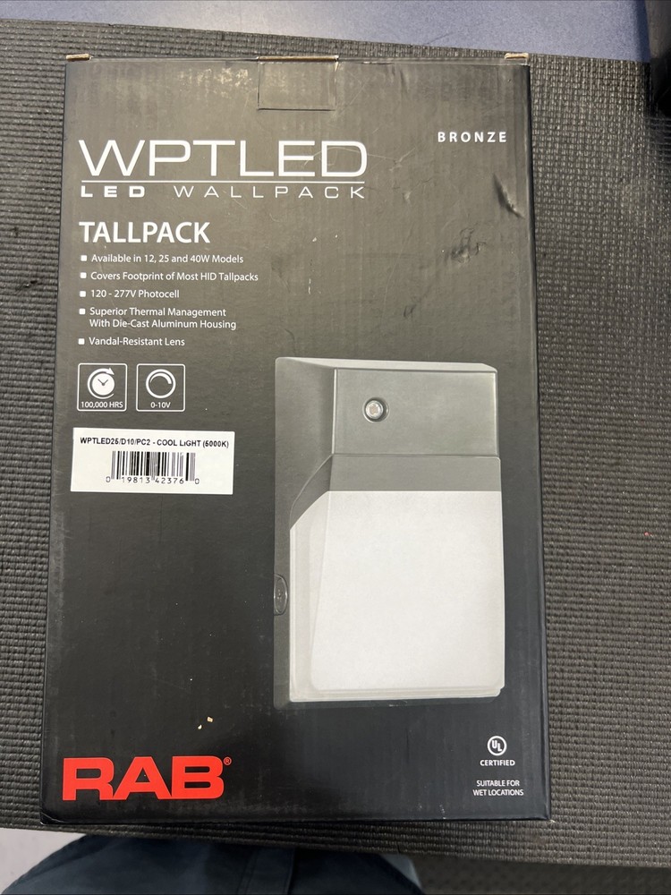 RAB LED Wallpack WPTLED26/D10/PC2 Light Fixture 5000K