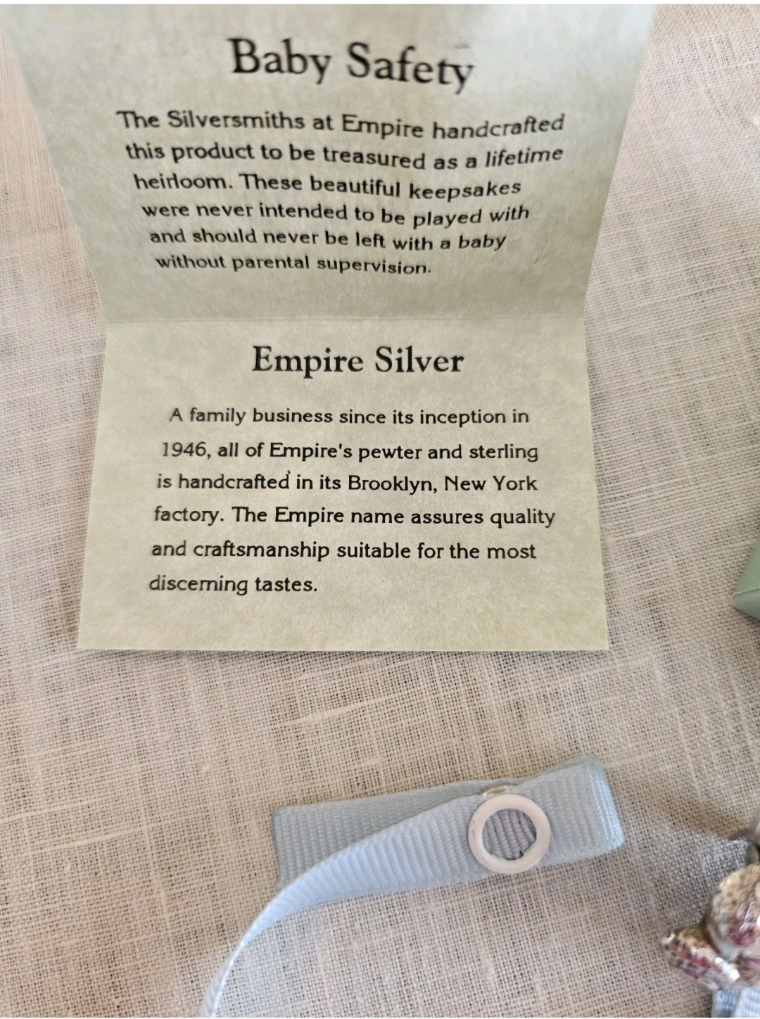 Empire Sterling Silver Teddy Bear Baby Boy Pacifier Clip .925 Blue Engravable