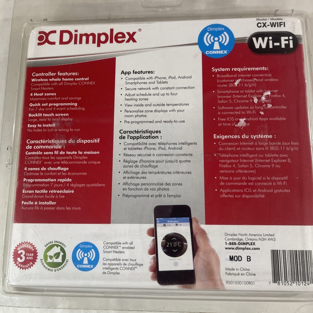 Dimplex Multi Zone Programmable Connex Controller Thermostat CX-WIFI