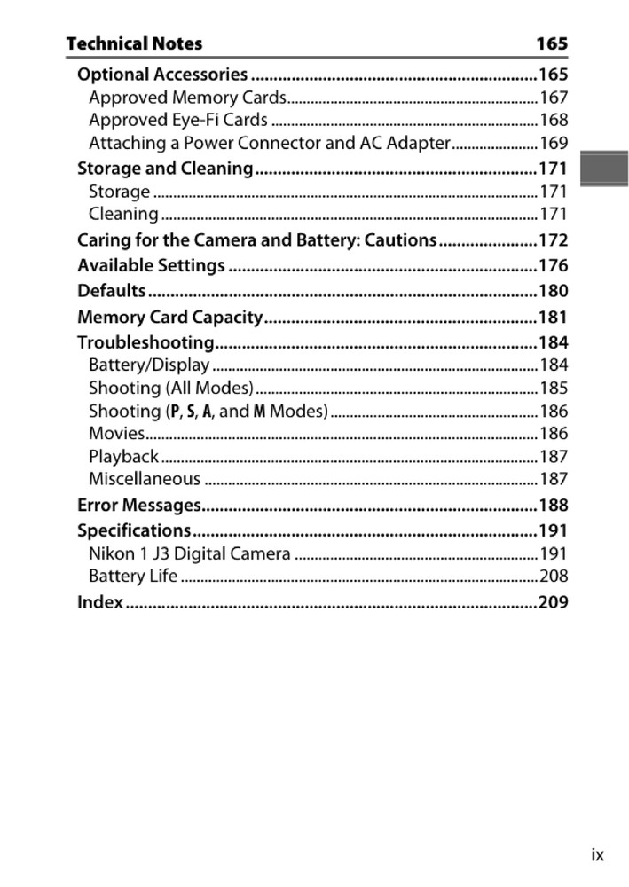 Nikon 1 J3 — User Reference Manual Guide — 1/2 Size, 5.5" x 8.5" Small Compact