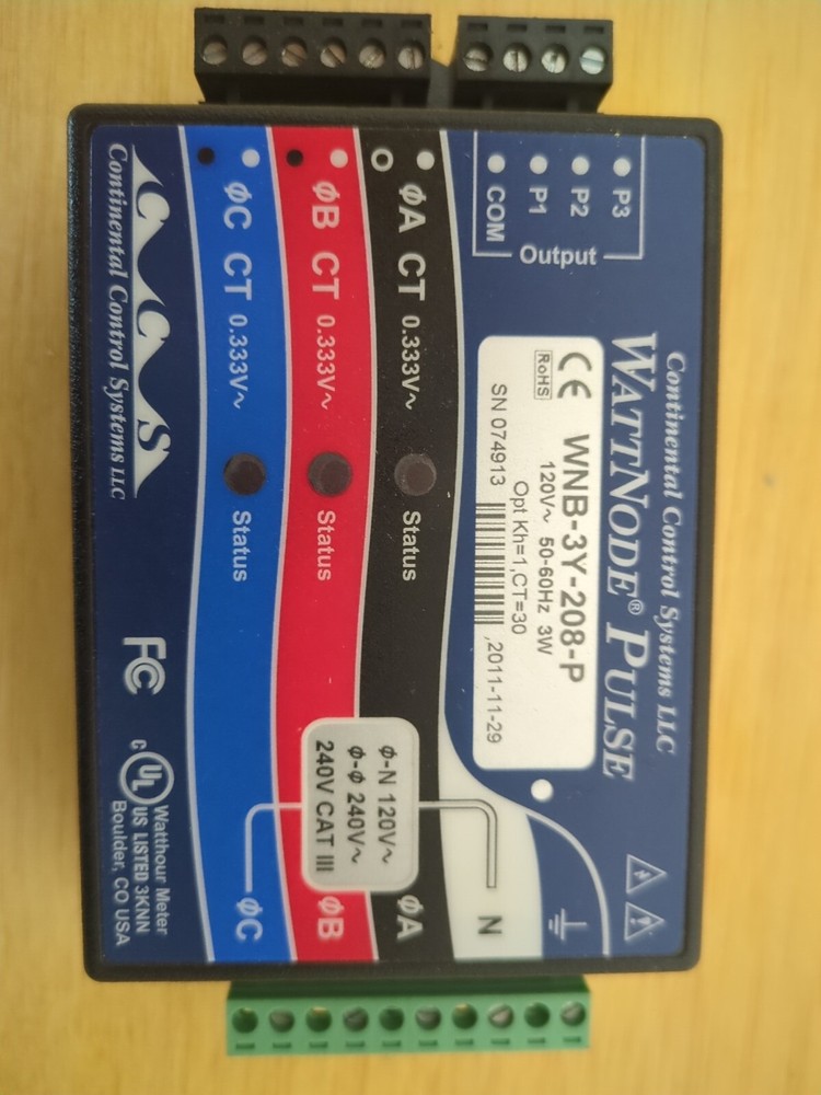 WattNode Pulse - Watthour meter/logger WNB-3Y-208-P