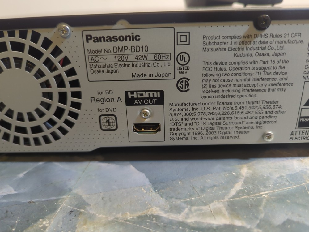 Panasonic DMP-BD10A Blu-Ray Player Complete With Remote!