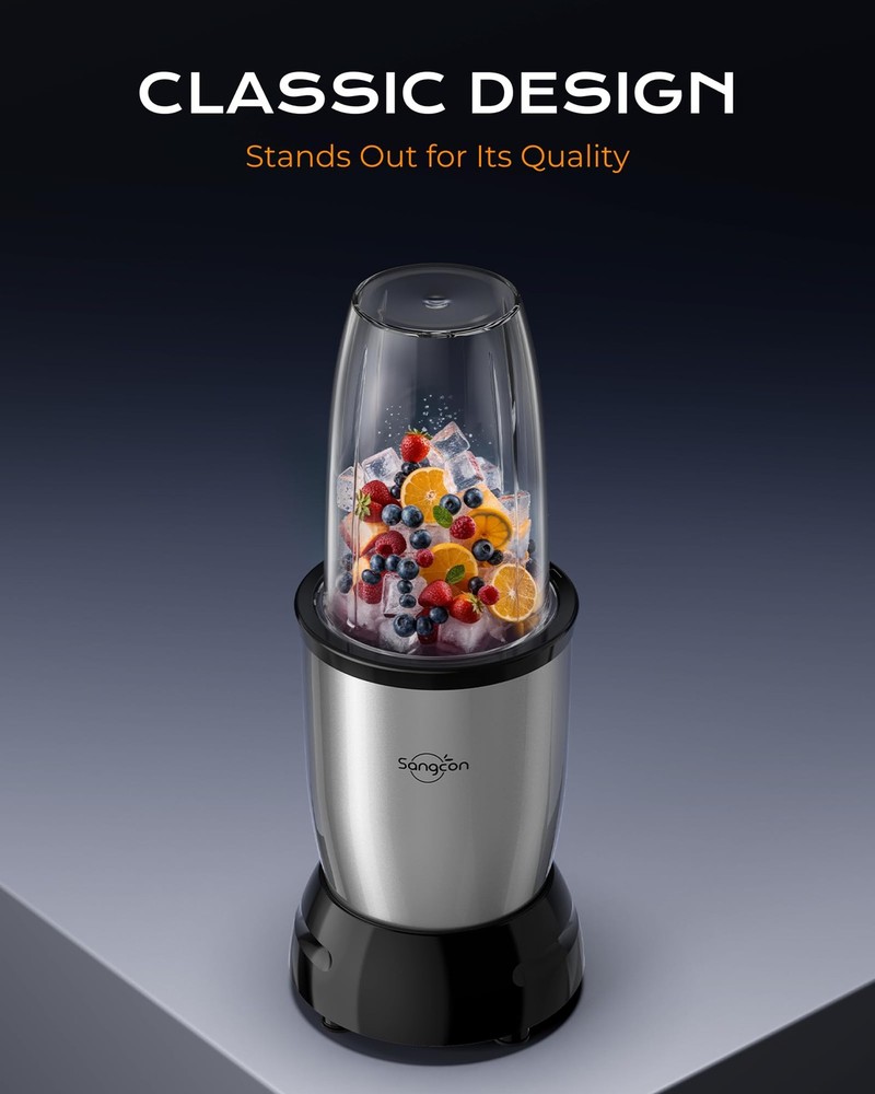 Sangcon 1000w Smoothie Blender for Kitchen, Extra Large, Silver