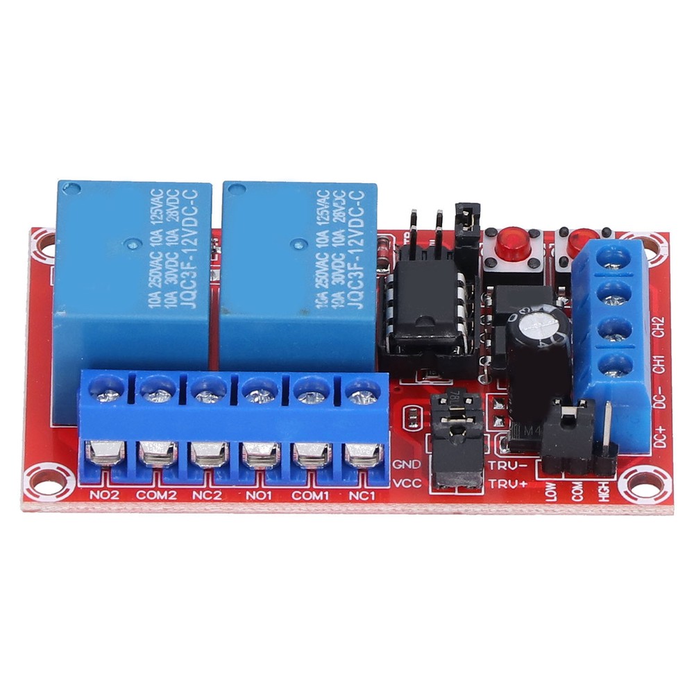 Relay Module 2 Channel Button Self-Locking Interlock High Low Level Trigger