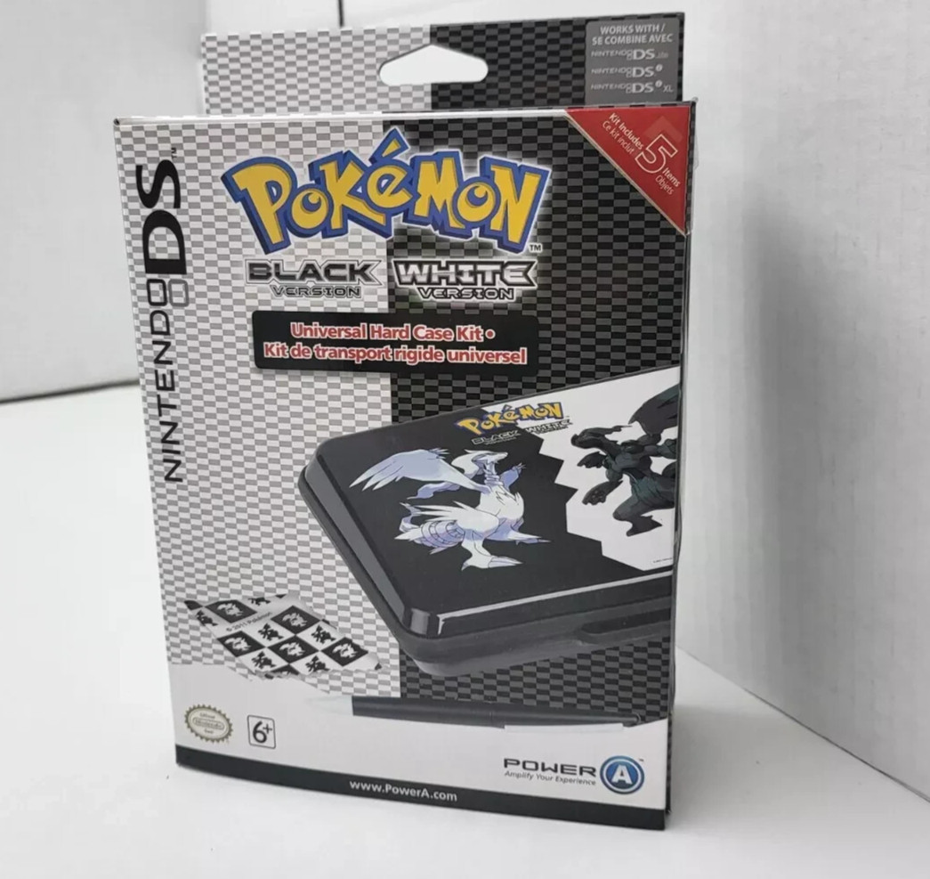 MINT NEW POKEMON BLACK & WHITE HARD SHELL TRAVEL CASE FOR NINTENDO DSI XL & DSI