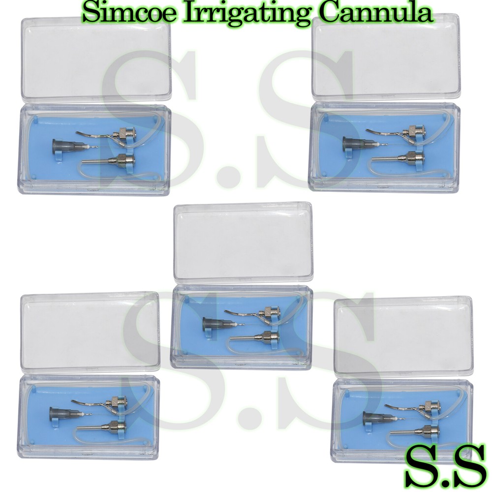 5 Pieces Simcoe Irrigating/Aspirating Cannula EYE Gauge 23 Instruments