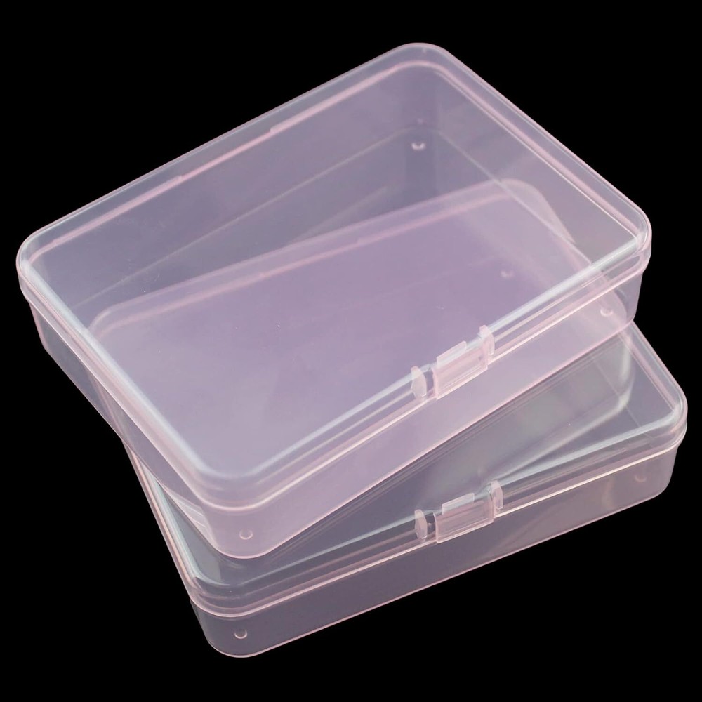 Goodma 8 Pieces Rectangular Plastic Boxes Empty 4.5 x 3.3 x 1.1 inch, Pink
