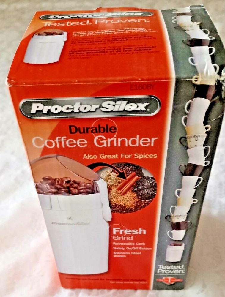 Proctor Silex Durable Coffee Grinder E160BY White Open Box