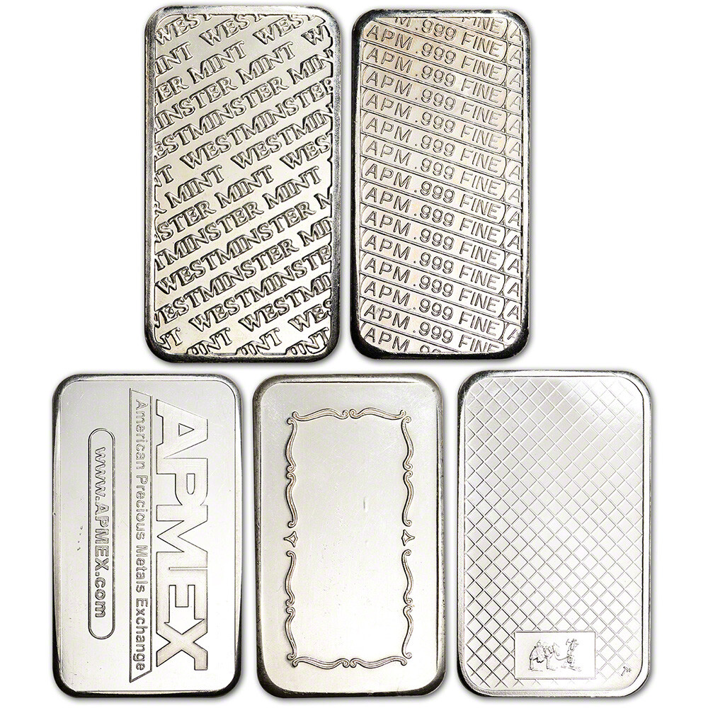 5 oz Silver Bar - Random Brand Secondary Market .999 Fine