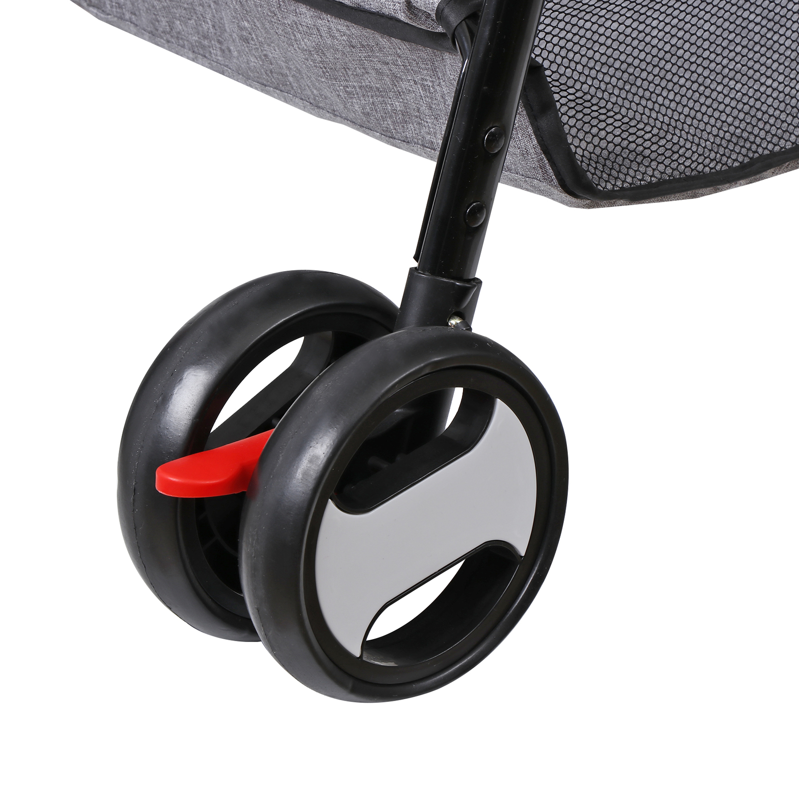 Pet Stroller Foldable Dog Cat Jogger Stroller w/4 Wheel & Detachable Basket Gray