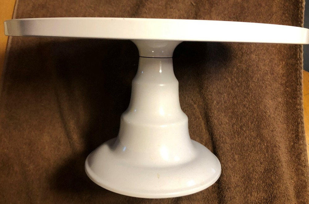 12" Diameter White Cake Plate Stand